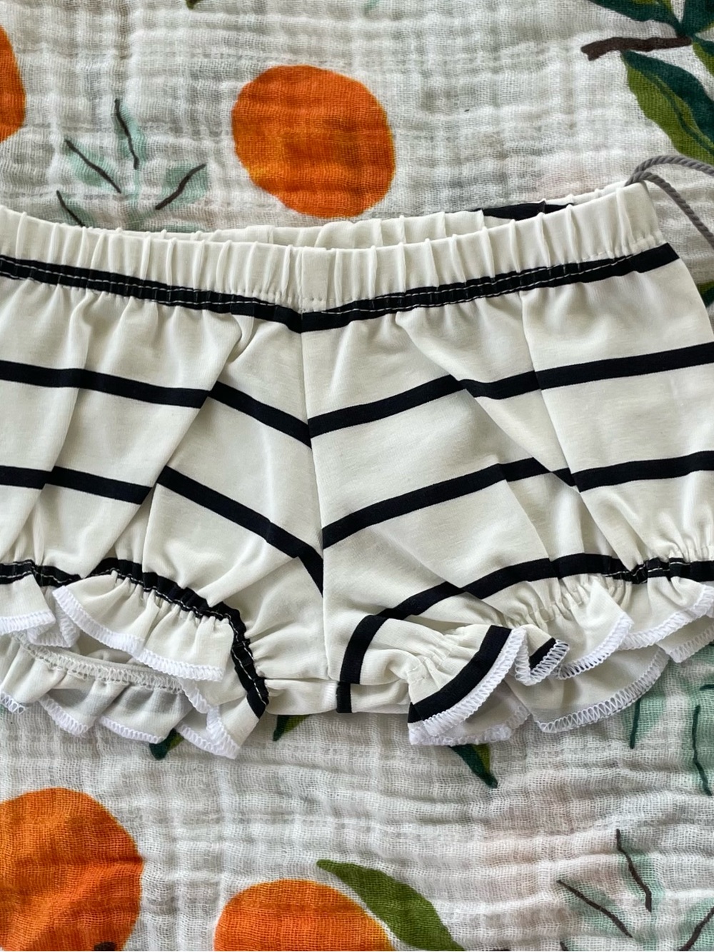 Monica + Andy Black Striped Baby Bloomers 0-3M